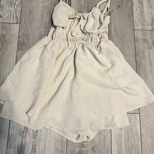 No Boundaries Cream Mini-Dress/ Romper Fit